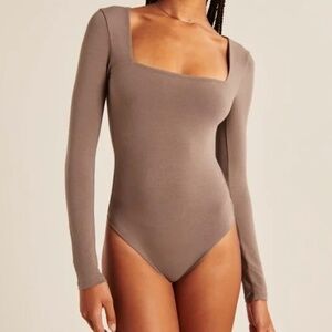 Abercrombie Bodysuit Cotton Seamless Long Sleeve Small
